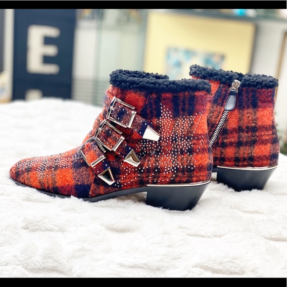 Chloe Susanna plaid boots with shearling lining - Picture 5 of 7